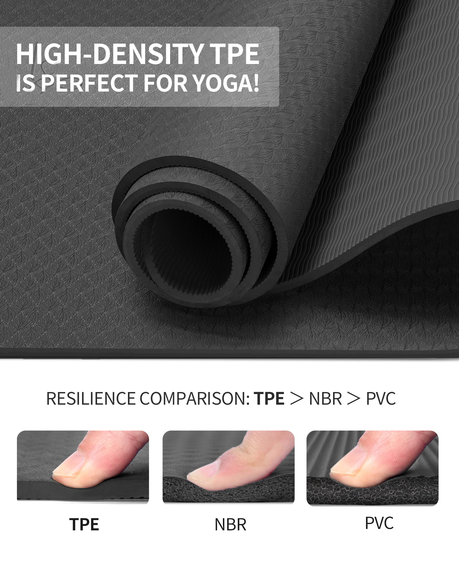 Premium Non-Slip Sturdy TPE Pilates and Yoga Mat for Health and Health club Use